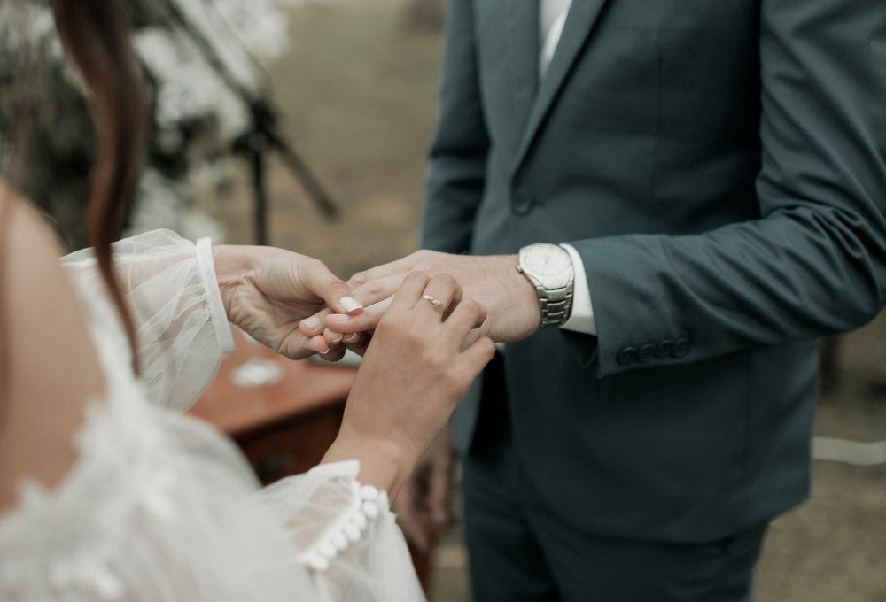 Personalized wedding vows and ring exchange
