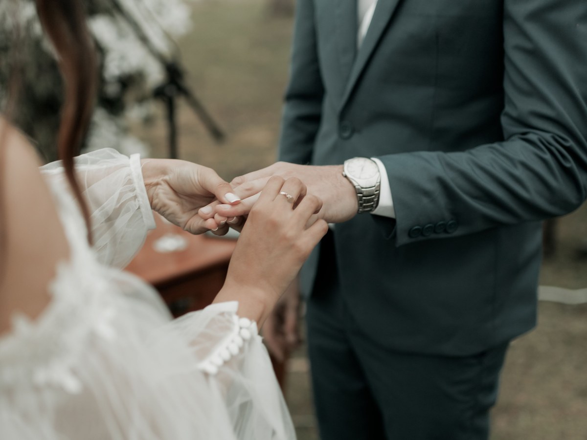 Christian wedding vows and ring exchange